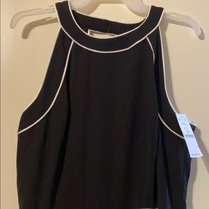 Black and white piped dress